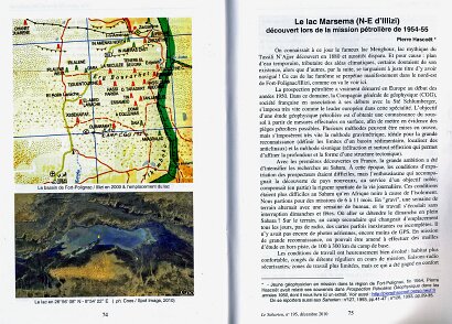 Le lac Marsema (N-E d'Illizi) découvert lors de la mission pétrolière de 1954-55 - Pierre Hascoët Le premier récit de mon site vient d'être publié dans 